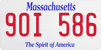 MA license plate 9OI586