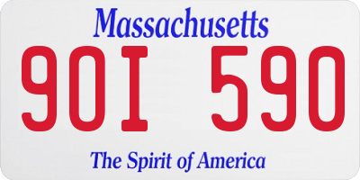 MA license plate 9OI590