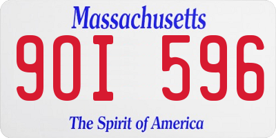 MA license plate 9OI596