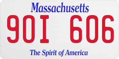 MA license plate 9OI606