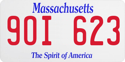MA license plate 9OI623