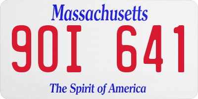 MA license plate 9OI641