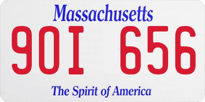 MA license plate 9OI656