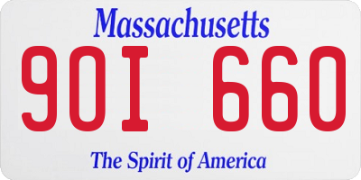 MA license plate 9OI660