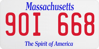 MA license plate 9OI668