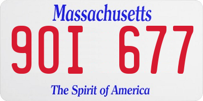 MA license plate 9OI677