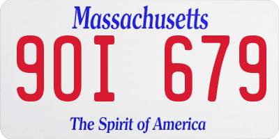MA license plate 9OI679