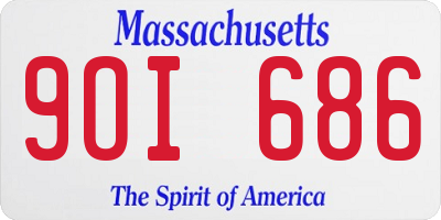 MA license plate 9OI686