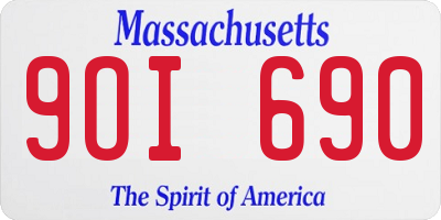 MA license plate 9OI690