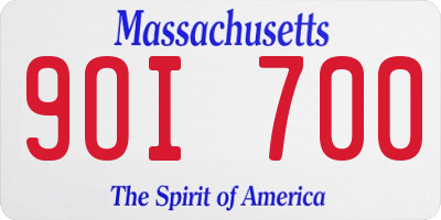 MA license plate 9OI700