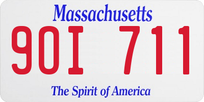 MA license plate 9OI711