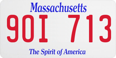 MA license plate 9OI713