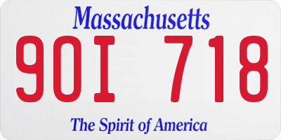MA license plate 9OI718