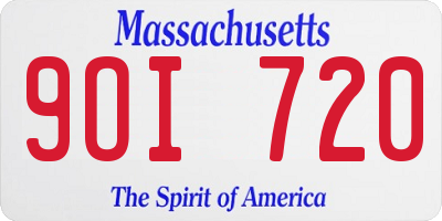 MA license plate 9OI720