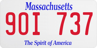 MA license plate 9OI737
