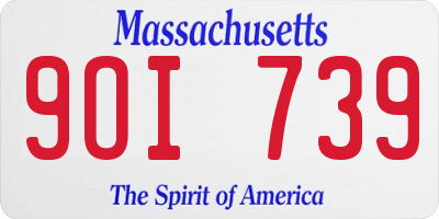 MA license plate 9OI739