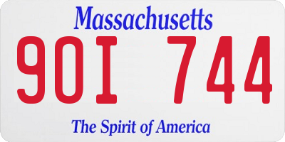 MA license plate 9OI744