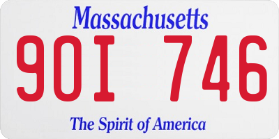MA license plate 9OI746
