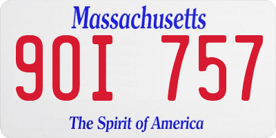 MA license plate 9OI757