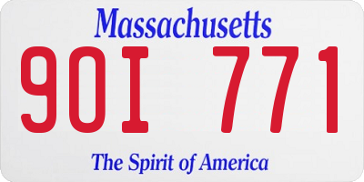 MA license plate 9OI771