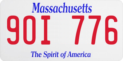 MA license plate 9OI776