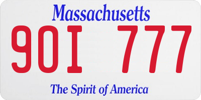 MA license plate 9OI777