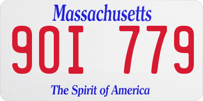 MA license plate 9OI779