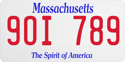 MA license plate 9OI789