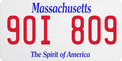 MA license plate 9OI809