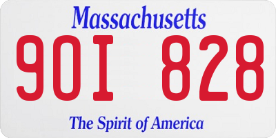 MA license plate 9OI828