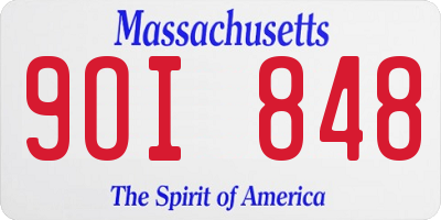 MA license plate 9OI848