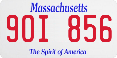 MA license plate 9OI856