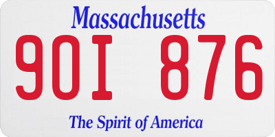 MA license plate 9OI876