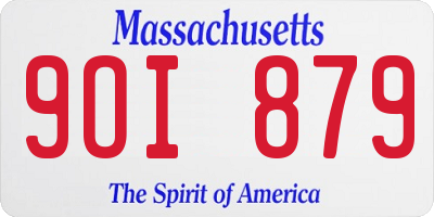 MA license plate 9OI879