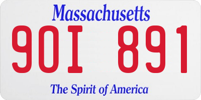 MA license plate 9OI891