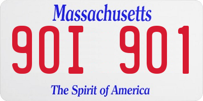 MA license plate 9OI901