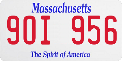 MA license plate 9OI956