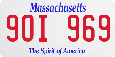MA license plate 9OI969