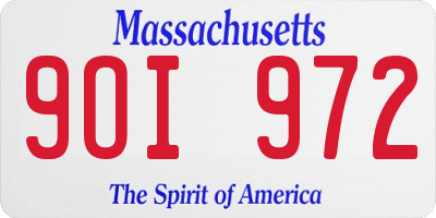 MA license plate 9OI972