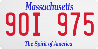 MA license plate 9OI975
