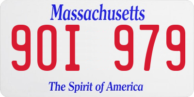 MA license plate 9OI979