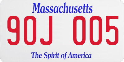 MA license plate 9OJ005