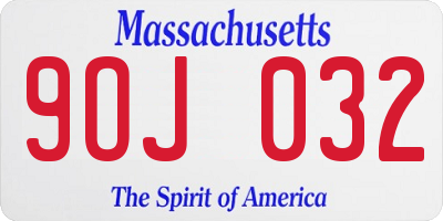 MA license plate 9OJ032