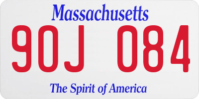 MA license plate 9OJ084
