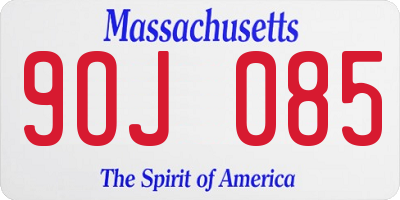 MA license plate 9OJ085