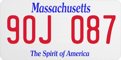 MA license plate 9OJ087