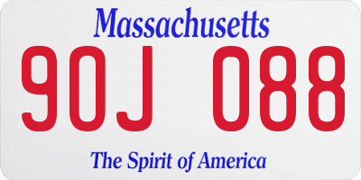 MA license plate 9OJ088