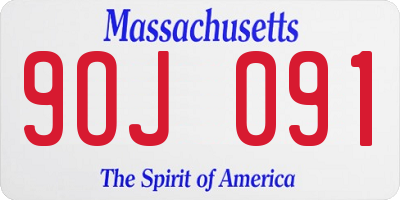 MA license plate 9OJ091