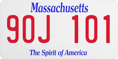MA license plate 9OJ101