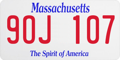 MA license plate 9OJ107